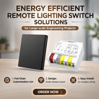 Kit de Iluminación Inalámbrica con Recolección de Energía, Módulo de Iluminación Residencial Inteligente con Interruptor de Pared Estándar del Reino Unido, Encendido/Apagado