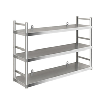 Étagère de Rangement Murale Multifonctionnelle en Acier Inoxydable Moderne et Écologique pour Micro-ondes et Ustensiles de Cuisine, Vente en Gros Usine