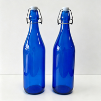 Bouteilles en verre vides en gros, bouteilles de boissons avec couvercles à clipser pour une conservation hermétique des enzymes, bouteilles de lait, jus, vin de fruits