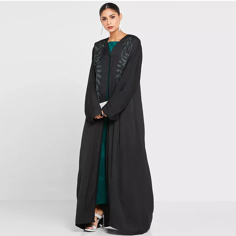Fashionable Muslim Women Abaya Long Sleeve Dresses Islamic Clothing Dubai Abaya With Modest Dress