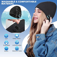 Nouveau design – Casque audio à conduction osseuse tricoté sans fil avec lampe frontale intégrée pour écouter de la musique et communiquer