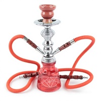 Ensemble de chicha arabe moderne minimaliste transfrontalier en métal, avec 2 tuyaux (simple ou double tige), pour la vente en gros