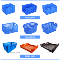 Panier de retournement empilable en plastique PP/HDPE pour légumes et fruits Caisses mobiles en maille Récipients en plastique
