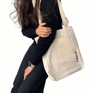 <b>Plain</b> White <b>Canvas</b> Organic <b>Canvas</b> Cotton Custom Print <b>Canvas</b> Tote Cotton with Logo Shopping Bag Eco Friendly Shopper Bag - Product Image 1