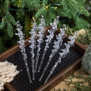 Cross-border Nordic-style Transparent High-transmittance Acrylic <b>Christmas</b> <b>Tree</b> Icicle Ornaments <b>White</b> Ice Crystal Icicle - Product Image 1