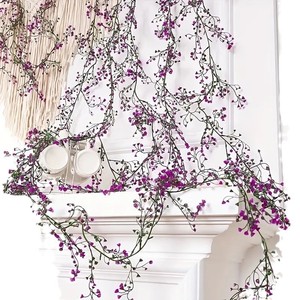 Planta Artificial de Glicinia de 180 cm de Largo, Plástico, para Colgar en la Pared Exterior, Decoración del Hogar, Accesorios para Bodas - Product Image 5