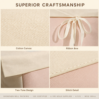 Sac de rangement en coton imprimé avec logo personnalisé, grand sac à cordon avec nœud papillon, emballage de luxe pour lingerie, cadeau de baby shower