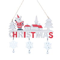 Vente Père Noël Porte en Bois Pendentif Cadeaux de Noël Décoration de la Maison Ornements de Noël Fournitures de Fête
