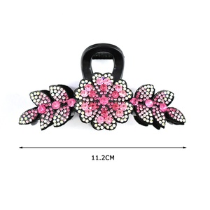 Thời Trang Leaf Flower Phụ Nữ Tóc Clip Đầy Màu Sắc Rhinestone Vải Hoa Cá Mập Clip Hợp Thời Trang Phụ Nữ Tóc Barrette Claw Clips - Product Image 3