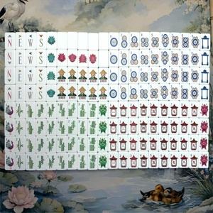 New Design Luxury Olive Green American Drake <b>Mahjong</b> Tile <b>Set</b> Acrylic Portable Travel Entertainment Table Game - Product Image 6