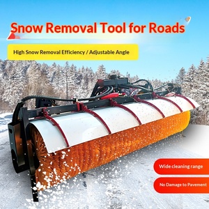 Chariot à neige manuel avec brosse rotative et broyeur de glace hydraulique pour le déneigement des routes et des propriétés - Product Image 1