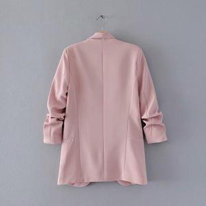 Zomer Herfst Elegante Dames Werkblazer Roze <span class=keywords><strong>Blazer</strong></span> Driekwart Mouw Regular Fit Minimalistische Kantoor Dames <span class=keywords><strong>Blazer</strong></span> - Product Image 2