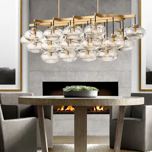 Stile industriale di vetro ovale paralume lampadario lampada da soffitto per soggiorno camera da pranzo cucina isola Foyer