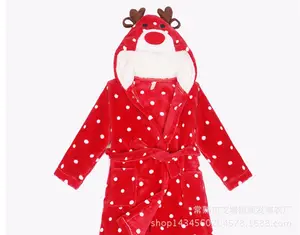 Winter Soft Kids Hooded Towelling Bathrobe Dressing Gown Animal Cartoon Kids Bathrobes Wholesale