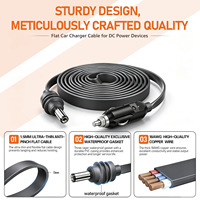 Câble d'alimentation plat DC pour allume-cigare Starlink Mini, étanche, 18AWG, adaptateur d'alimentation allume-cigare vers DC