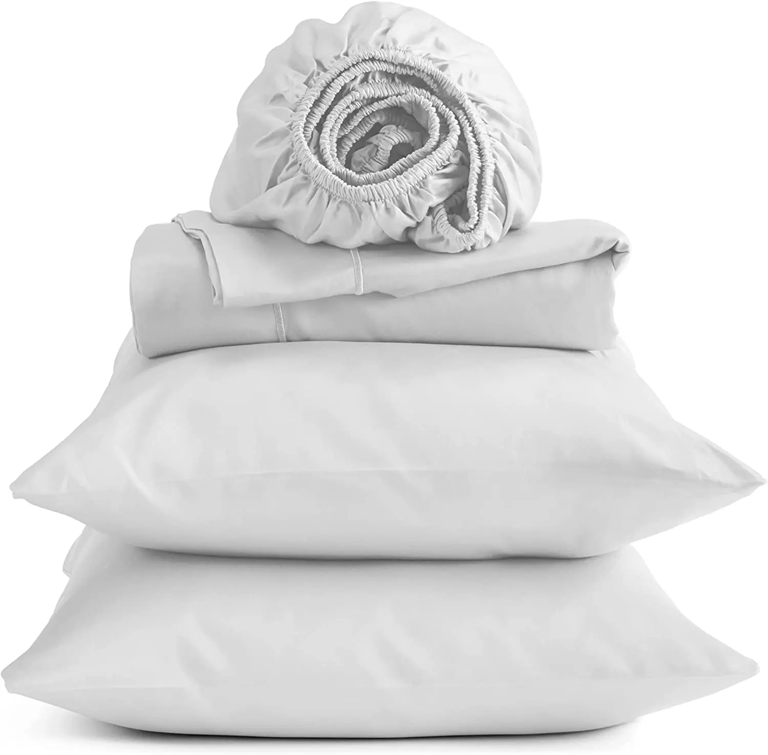 Wholesale 300T Sateen White Fitted Sheet set duvet cover bedding set 100% cotton bed sets