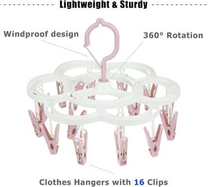 Hot Selling Petal Shape Multifunctional Plastic Sock Drying <b>Hanger</b> with 12pegs - Product Image 4