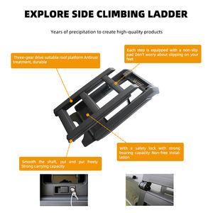 Galerie de toit de voiture durable noire avec montage à vis latérale pour échelle d'escalade 400 accessoires extérieurs rampes et échelles multifonctionnelles - Product Image 3