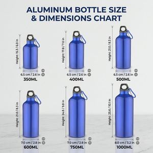 Bouteille d'eau en aluminium métallique pour le sport de plein air, personnalisée, imprimée, 300 ml, 400 ml, 500 ml, 600 ml, 750 ml, 1000 ml, cadeau promotionnel - Product Image 2