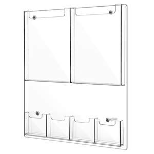 Étagère à <span class=keywords><strong>journaux</strong></span> personnalisée Porte-brochures Lucite présentoirs muraux en acrylique Présentoir de magazines Porte-brochures en acrylique <span class=keywords><strong>Support</strong></span> <span class=keywords><strong>mural</strong></span> - Product Image 1