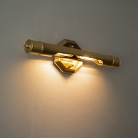 Applique Murale LED Rétro en Laiton Effet Miroir, Design Américain, Européen et Français, Construction en Cuivre Pur, Éclairage Vers le Bas pour Chambre à Coucher