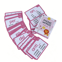 Cartes d'apprentissage éducatives, cartes flash à bords dorés, impression personnalisée