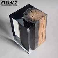 WISEMAX FURNITURE Table d'appoint de canapé design créatif table basse rectangulaire moderne stable en résine transparente pour salon bureau