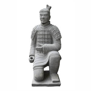 Statue <span class=keywords><strong>de</strong></span> soldat chinois antique <span class=keywords><strong>de</strong></span> taille réelle en granit, calcaire et <span class=keywords><strong>terre</strong></span> <span class=keywords><strong>cuite</strong></span>, sculpture des guerriers <span class=keywords><strong>de</strong></span> terracotta - Product Image 3