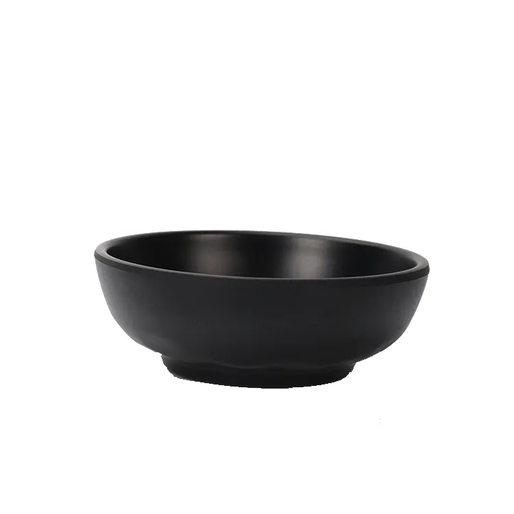 도매 작은 라운드 서빙 요리 블랙 멜라민 디저트 전채 접시 미니 소스 담그는 그릇