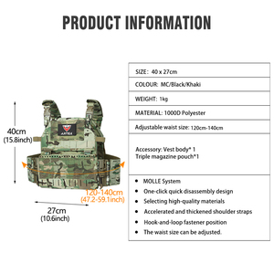 เสื้อเกราะแทคติคอลแบบ Molle ลายพราง ปรับขนาดได้ สำหรับฝึกซ้อม รับผลิตแบบ OEM ODM ตามสั่งโดยโรงงานผู้ผลิต - Product Image 3