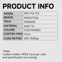 Rueda de Aleación de Aluminio Forjada Makstton FG-713 de 16-22 Pulgadas, Nueva con 5 Radios en V, para Reequipamiento/Actualización, 1 Año de Garantía