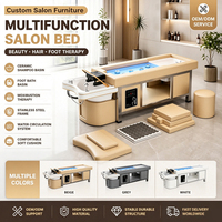 Table de massage professionnelle pour salon de coiffure, lit de lavage, spa, thérapie aquatique chauffante, pédicure, structure en acier inoxydable, cuir PU