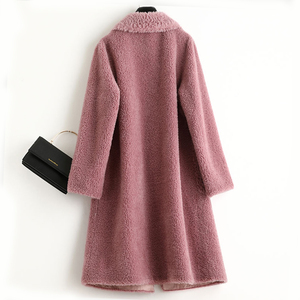 A50045 Pudi Cappotto in Vera Lana e Pelliccia per Donna, Giacca Invernale Calda Oversize in Pelle di Pecora - Product Image 3