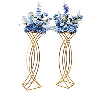 Stands Bunga Pernikahan Logam Emas, Vas Centerpiece Meja 80cm, Dekorasi Acara
