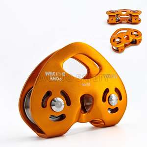 Polea de <span class=keywords><strong>escalada</strong></span> de polea doble de doble eje para coche de Cable de aleación de aluminio de alta resistencia con polea de coche de Cable de buena estabilidad - Product Image 3