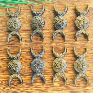Artigianato di cristallo naturale di alta qualità pietra di guarigione intagliato in argento ossidiana oro ossidiana il <span class=keywords><strong>sole</strong></span> luna e stelle per la decorazione - Product Image 1
