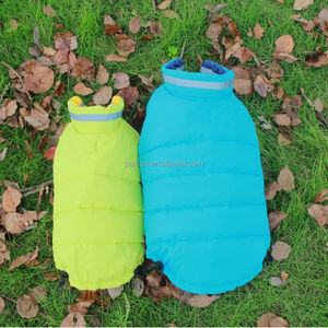 Kış köpek balon ceket floresan sarı su geçirmez yansıtıcı geri dönüşümlü yastıklı sıcak köpek puf ceket soğuk hava için - Product Image 5