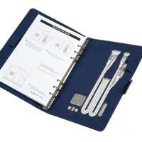 Bloc-notes intelligent multifonctionnel A5 combinant chargeur sans fil, assistant IA et batterie externe dans un étui en cuir
