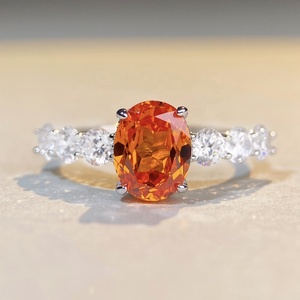 S925 Women's Pure Silver <strong>3</strong>-<strong>carat</strong> Fanta Colored Diamond <strong>Ring</strong> - Product Image 3