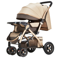Poussette pliable en métal léger pour bébés de 0 à 6 mois ; Design simple, siège inclinable, poignée à maniement fluide, quatre roues
