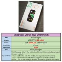 Reloj Inteligente Ultra5+ Resistente al Agua 3 ATM, Ultra 3 con 1GB de Almacenamiento de Música Local, U5+, U5 Ultra5 Ultra 5 Plus
