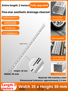 Venta directa de fábrica de canales de drenaje en forma de U de acero inoxidable 304 de alta calidad, ideales para jardines, parques y uso en exteriores. - Product Image 3