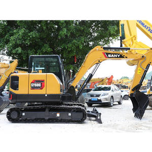 Mini-excavatrice sur chenilles SANY SY60C de 6 tonnes, d'occasion en bon état, avec moteur, pompe, boîte de vitesses, engrenages, pelle et benne, modèle 60C Sany60C - Product Image 1