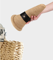 Chapeau de paille élégant à nœud et ruban, style sombrero, en herbe de riz, pour adultes, idéal pour l'été, les voyages, le cyclisme, la pêche et les activités de plein air