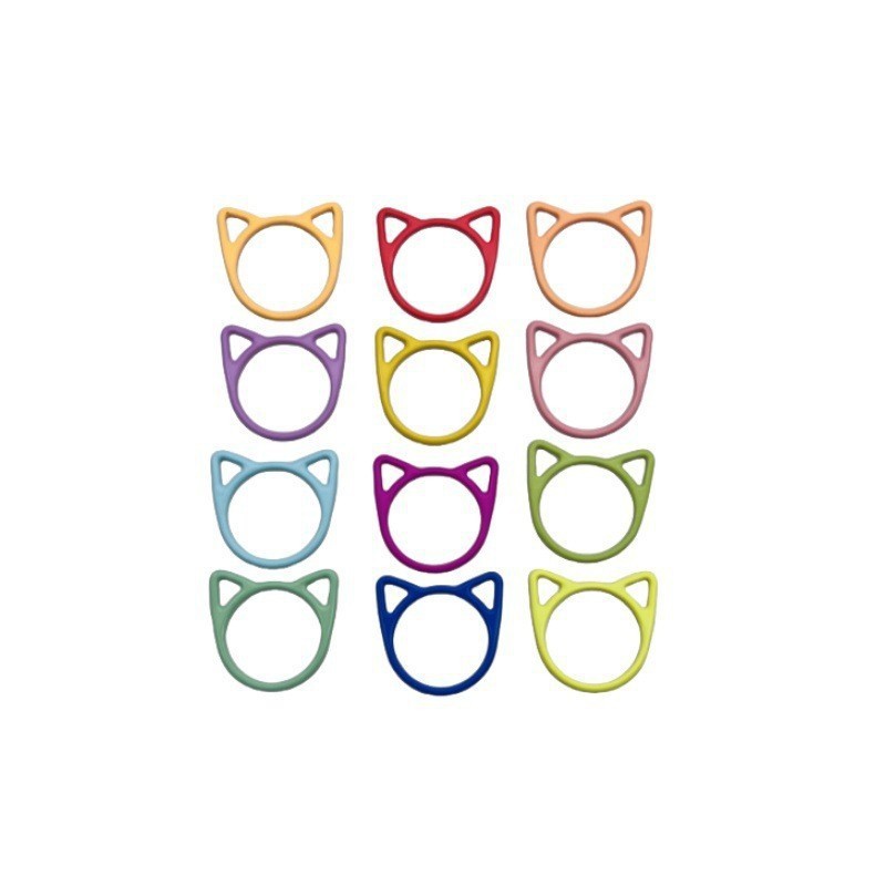 Cat-shaped paint mixed color non-opening mark buckle