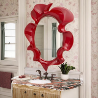 Miroir de maquillage mural en forme de fleur en FRP personnalisé, également adapté à la décoration du salon et de la chambre à coucher