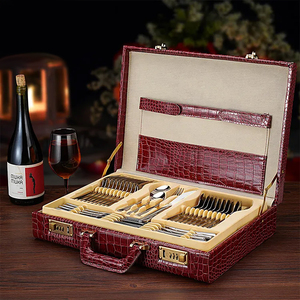 Conjunto de Cubiertos de Cena Royal 304 (18/10) con Cintura Slim, Utensilios de Ma de Acero Inoxidable, Cubiertos de Plata Reciclada para Fitas, Bodas y Eventos, Cubiertos Baño de Oro - China