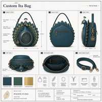 Sac à bandoulière pour femme personnalisé, style mode, motif paon mignon, sac Ita Kawaii avec plumes irisées et fenêtre de présentation transparente en PVC