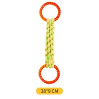 Jouet à mâcher pour chien en corde de coton tressée à la main, double anneau, nœud en épi de maïs, pour le nettoyage des dents