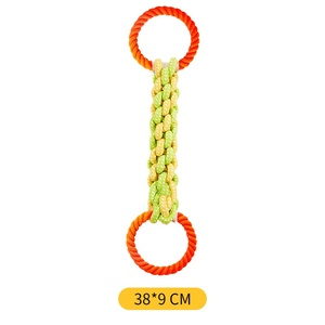 Jouet à mâcher <span class=keywords><strong>pour</strong></span> <span class=keywords><strong>chien</strong></span> en corde de coton tressée à la main, double anneau, nœud en épi de <span class=keywords><strong>maïs</strong></span>, <span class=keywords><strong>pour</strong></span> le nettoyage des dents - Product Image 1
